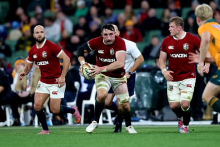 The Lions in action against Australia.
