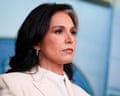 Tulsi Gabbard at a press briefing in Washington DC on 23 July 2025.