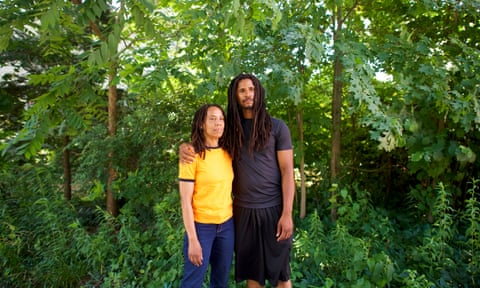 Debbie Africa, one of the radicals who was released a week ago after 40 years, and her son, Mike Africa.