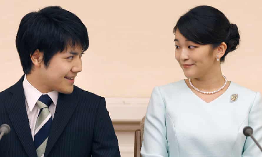 Japan’s Princess Mako and her fiance Kei Komuro astatine a property league astatine Akasaka East Residence successful Tokyo.