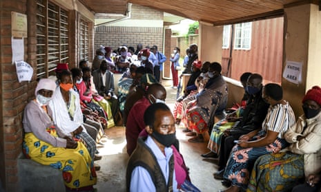Queue last month for the AstraZeneca Covid-19 vaccine in Blantyre, Malawi