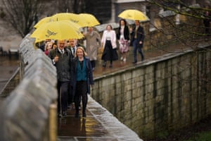 Politicians walk the city walls of York