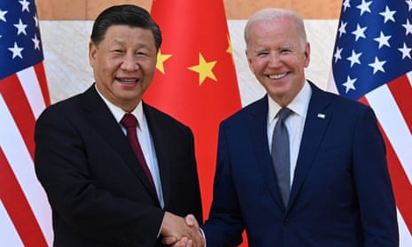 China’s president, Xi Jinping, and the US president, Joe Biden, at the G20 summit in Bali on 14 November, 2022.