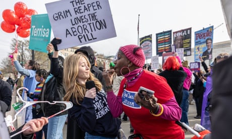 Clashing convictions mark protests as US supreme court weighs abortion pill