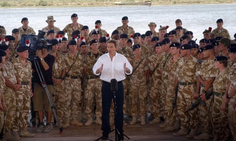 Tony Blair addressing British troops in Basra, Iraq, 29 May 2003