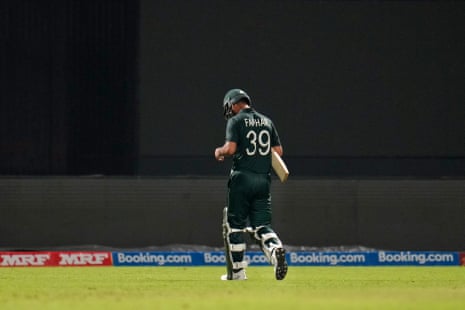 Fakhar leaves the field after his fine knock of 81.