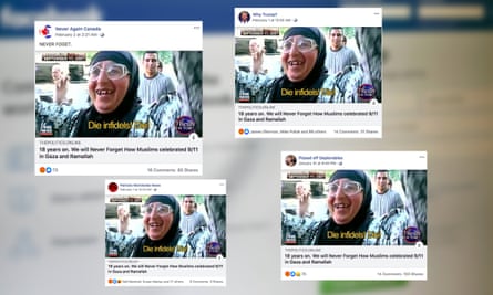 Coordinated Facebook posts seeking to exaggerate the scale of celebrations in the aftermath of the 9/11 terrorist attacks. 