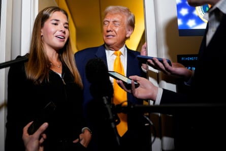 Donald and Kai Trump on board Air Force One, 13 April 2025.