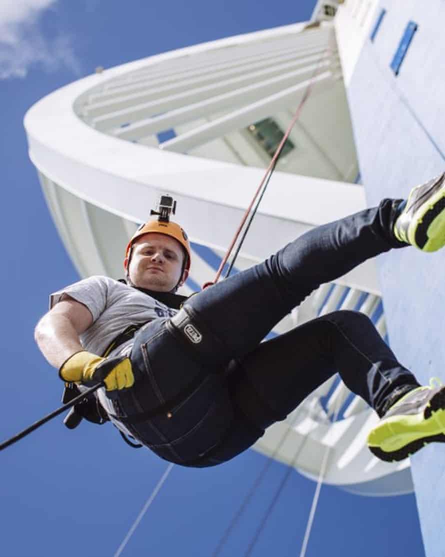 Man abseiling on the Spinnaker Tower