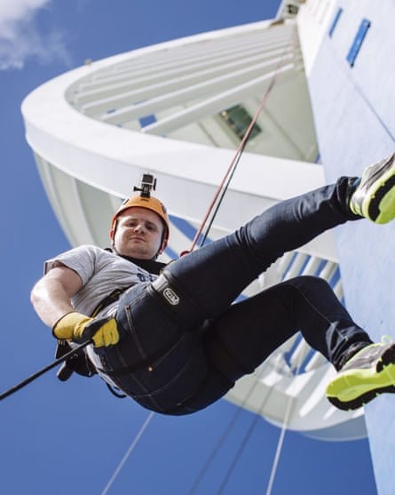 Man abseiling on the Spinnaker Tower