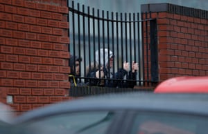 Fans outside the main car park look towards the players alighting from the team buses before Sheffield United v Manchester City at Bramall Lane on 31 October.