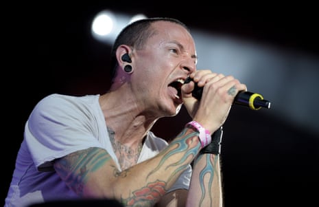 Perfect pop songcraft... Chester Bennington performing in 2012.