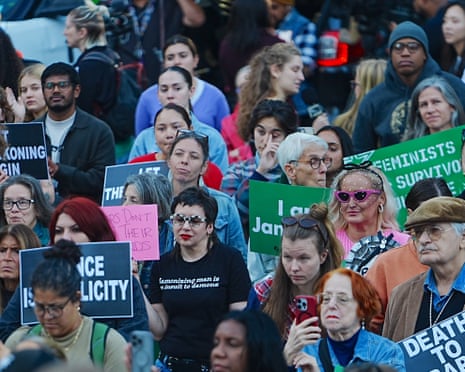 a crowd of protesters