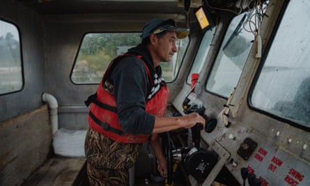 Ramiro Cordero drives his crew to a harvest site in Bay Center, Washington.