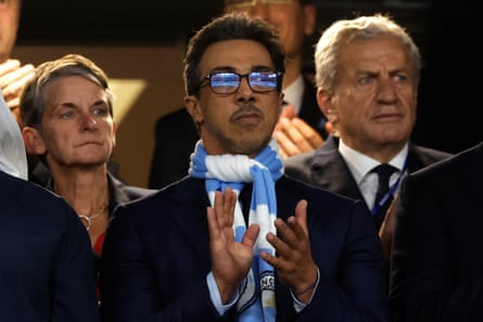 Sheikh Mansour, the Manchester City owner and deputy prime minister of the UAE, at the 2023 Champions League final, which City won