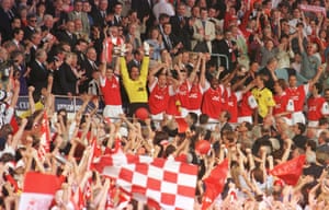 The Premier League trophy wasn’t the only piece of silverware Adams was to raise above his head in May 1998 as a 2-0 win over Newcastle United in the FA Cup final meant a second domestic double for Arsenal their first since 1970/71.