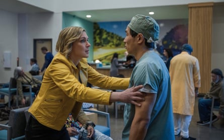 Rhea Seehorn and Kevin Chambers in Pluribus