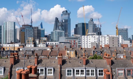 The city of London skyline seen from Whitechapel in the East End