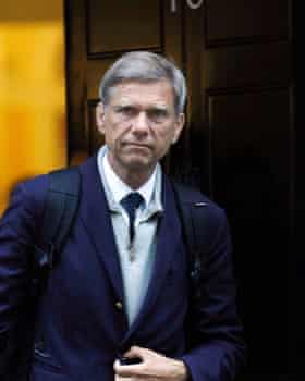 Hermann Hauser leaving 10 Downing Street.