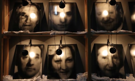 Candlelit photos from Swiss obituaries … The Reserve of Dead Swiss (1990) by Christian Boltanski.