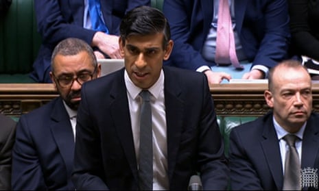 BRITAIN-NIRELAND-BREXIT-EU-POLITICS<br>A video grab from footage broadcast by the UK Parliament's Parliamentary Recording Unit (PRU) shows Britain's Prime Minister Rishi Sunak making a statement about the Northern Ireland Protocol in the House of Commons in London on February 27, 2023, following his earlier meeting with European Commission chief Ursula von der Leyen. - Britain and the European Union on Monday proclaimed a "new chapter" in post-Brexit relations after securing a breakthrough deal to regulate trade in Northern Ireland. "I believe the Windsor Framework marks a turning point for the people of Northern Ireland," Prime Minister Rishi Sunak told a news conference with European Commission president Ursula von der Leyen in Windsor, near London. (Photo by PRU / AFP) / RESTRICTED TO EDITORIAL USE - NO USE FOR ENTERTAINMENT, SATIRICAL, ADVERTISING PURPOSES - MANDATORY CREDIT " AFP PHOTO / PRU " (Photo by -/PRU/AFP via Getty Images)