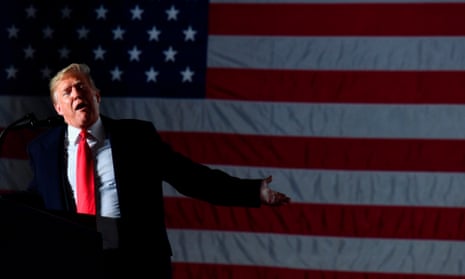 Donald Trump speaks during an election rally in Murphysboro, Illinois.