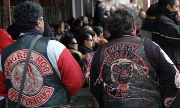 A stock photograph of bikie jackets in New Zealand