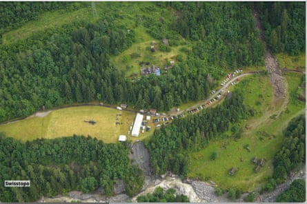 Aerial photo of the football pitch at Campo Draione.