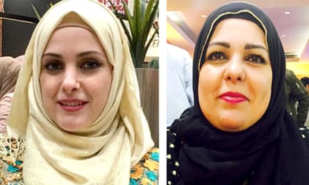 Joined head and shoulders photographs of Raneem Oudeh and Khaola Saleem