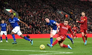 Xherdan Shaqiri of Liverpool scores his team’s second goal.