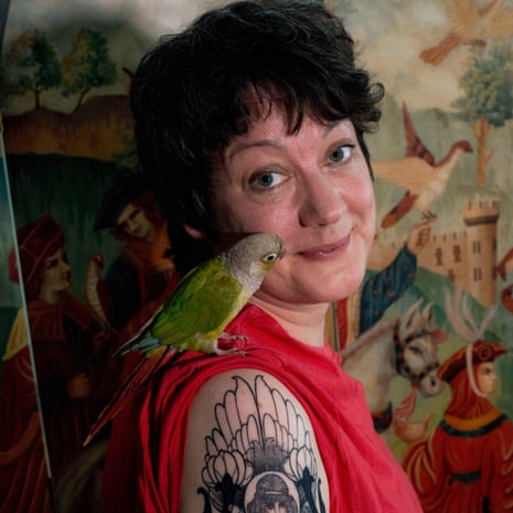 Macdonald with her parrot, Birdoole.