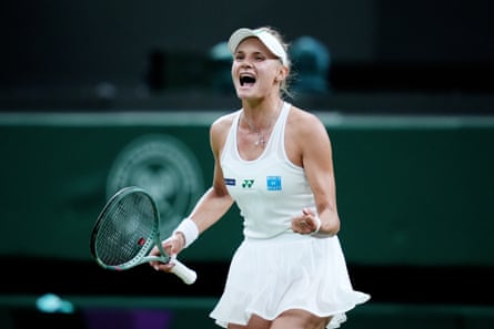 Dayana Yastremska celebrates victory over Coco Gauff