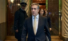 Michael Cohen departs his apartment building on his way to Manhattan criminal court on 16 May.