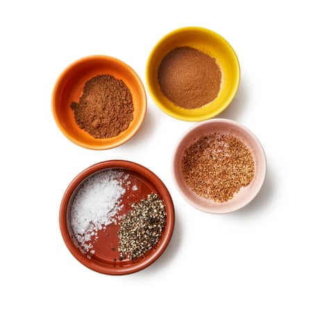 cinnamon, allspice, nutmeg, brackish and pepper