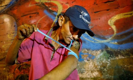 Wilson Pineda, a heroin user in Dosquebradas, Colombia, whose president is in favour of drugs reform. 