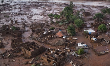 Homes lie in ruins in 2015 after a dam broke inside a mine in Bento Rodrigues, Brazil, jointly owned by Brazilian mining company Vale and Australia’s BHP