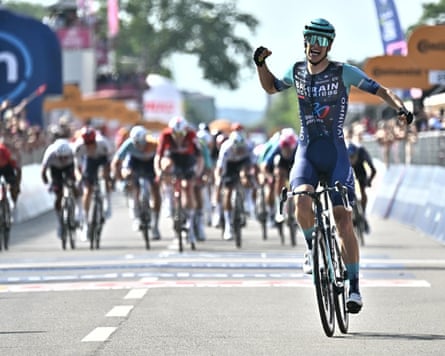 Belgian rider Alec Segaert of Bahrain Victorious team wins 12th stage of the 109 Giro d’Italia 202