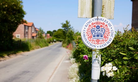 A coronation sign in Bolton Percy.
