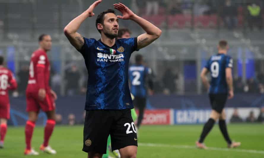 Hakan Calhanoglu had Inter’s best chance as he hit the bar in the first half.