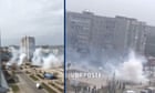 Russian forces appear to use stun grenades to disperse Ukrainian protesters - video