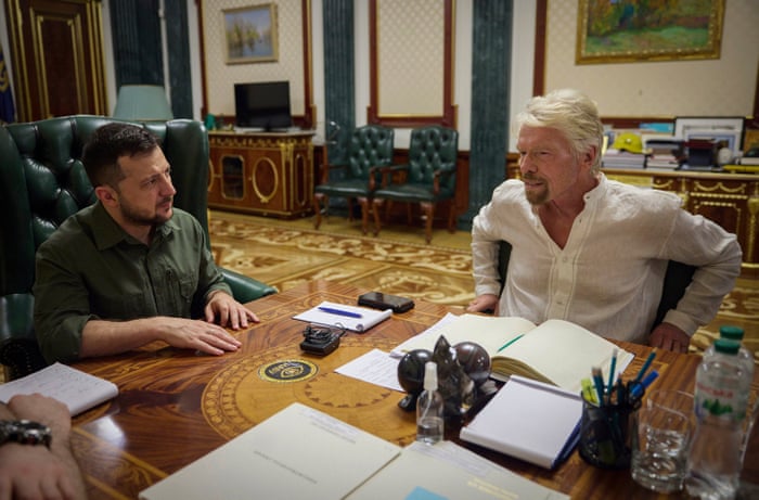 Zelenskiy thanked Branson for his visit and his “willingness to join the post-war reconstruction of our country”.