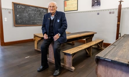 Weinberg sits inside his old classroom at the former Jewish school.