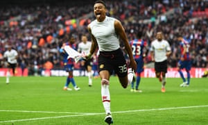 Jesse Lingard of Manchester United celebrates scoring his team’s second goal.