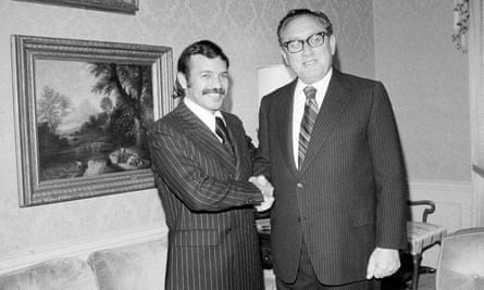 Abdelaziz Bouteflika with US secretary of state Henry Kissinger in 1975.
