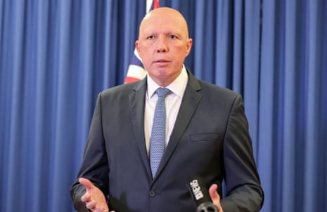 Peter Dutton speaks to the media during a press conference at the commonwealth parliament offices in Brisbane