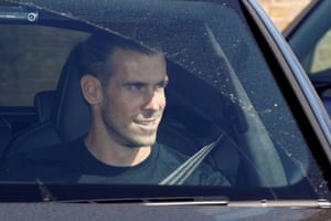 Gareth Bale arrives at the Tottenham training ground on Friday.