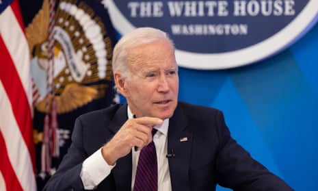 Joe Biden at the White House in September speaks about his American Rescue Plan. ‘What I propose is an alternative – to pitchforks, anarchy and civil war.’
