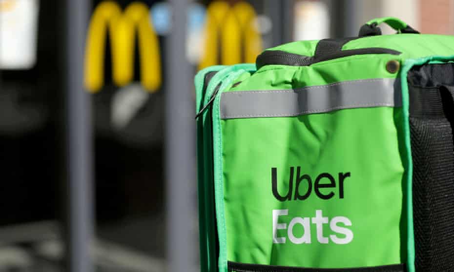 An Uber Eats delivery bag