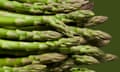 Fresh green asparagus tips