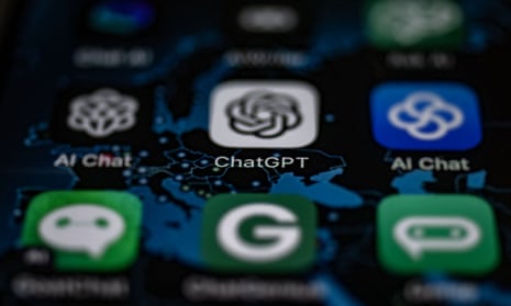 The ChatGPT app icon is surrounded by other AI app icons, on a smartphone screen